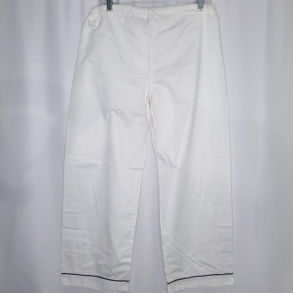 Bodas seersucker cotton pajama pant white sz Large - Picture 5 of 7